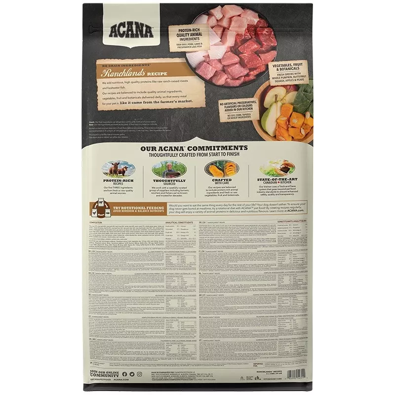 ACANA Highest Protein Ranchlands - droogvoer voor honden - 11,4 kg