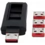 EXSYS EX-1114-R USB Type-A poortslot, 4x afsluitbare afdekking voor USB-A-bussen met sleutel, rood
