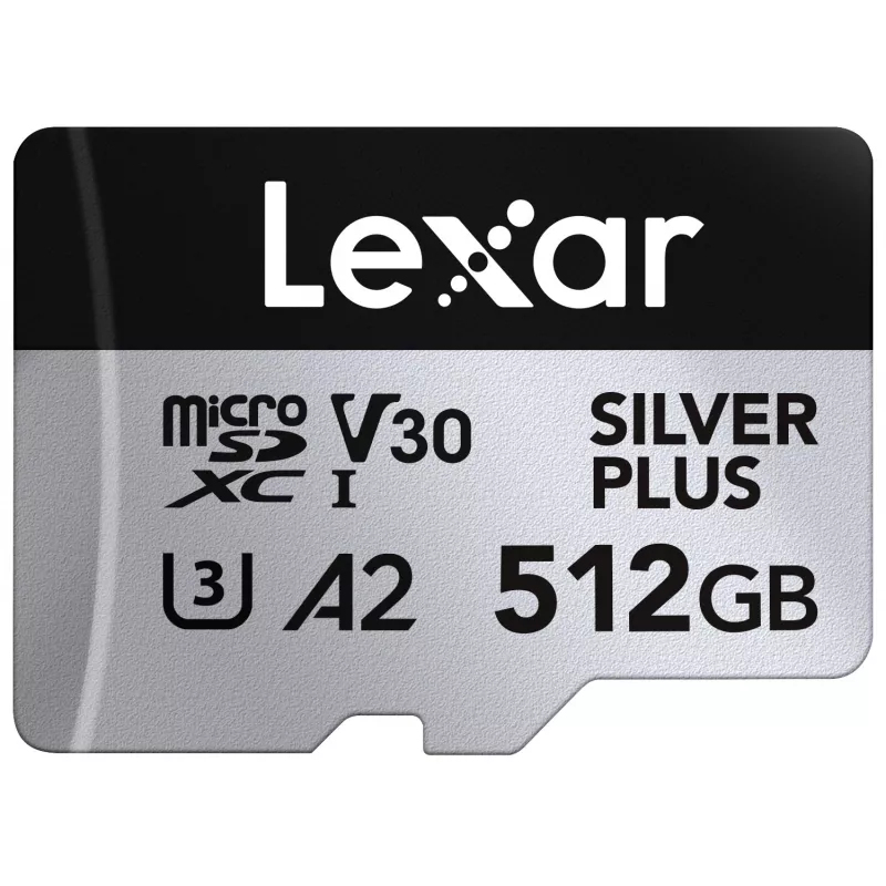 Flashgeheugen Lexar 512 GB UHS-I microSDXC SILVER PLUS