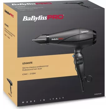 Haardroger BaByliss PRO Levante 2100 W, AC-motor, ionisch, 2 warmte-/2 standen, zwart