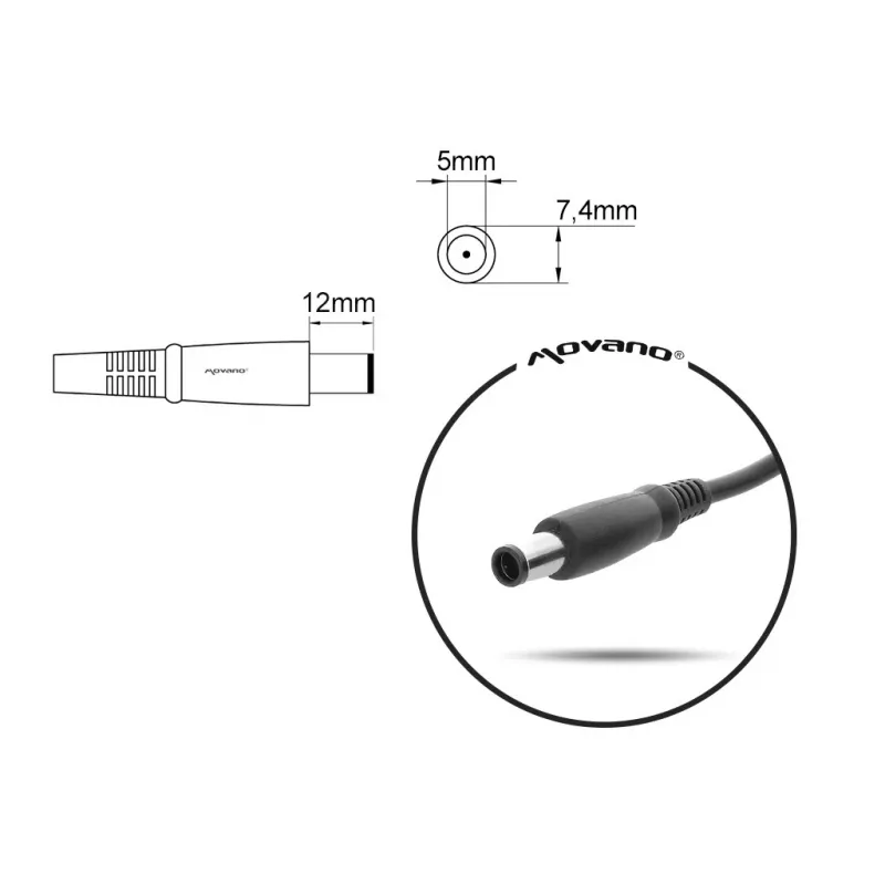 Voeding MITSU HP 19,5 V 3,33 A voor laptops — 19,5 V, 3,33 A uitgang