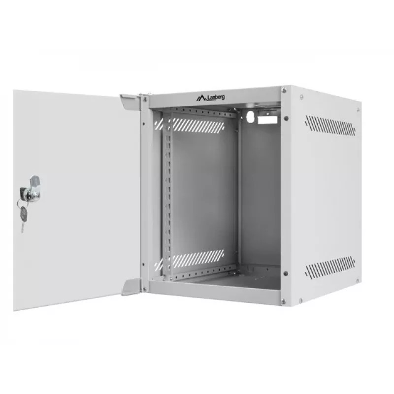 Lanberg WF10-2306-10S 10" wandrack-kast 6U, 336×280×310 mm, glazen deur, 20 kg, grijs (RAL 7035)