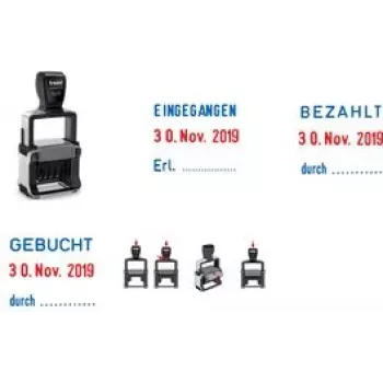 Trodat 5430DL stempel zwart - rood - wit (442881)