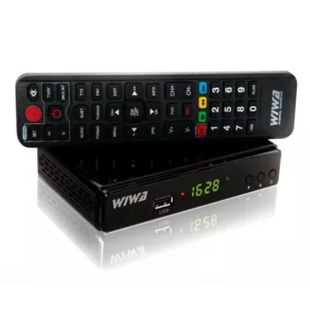 Set-top-tuner WIWA 2_275294 H.265 DVB-T/DVB-T2 HD, 1 tuner, 470–860 MHz, HDMI 1.3, USB 2.0, SCART, zwart