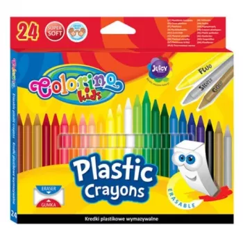 Colorino Kids uitwisbare plastic verf 24 kleuren