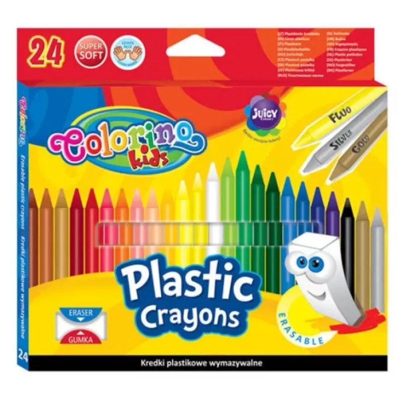 Colorino Kids uitwisbare plastic verf 24 kleuren