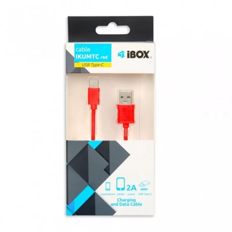 USB-kabel IBOX IKUMTCR 1 m, USB A naar USB‑C, USB 2.0, rood