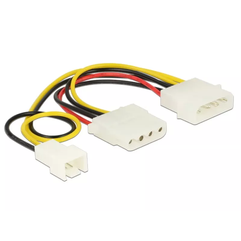Interne stroomkabel DeLOCK 83658 0,39 m 3-pins naar 2 x Molex 4-pins