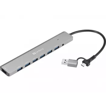 USB-hub SANDBERG 136-66 — 7x USB 3.0 aansluitingen, extern gevoed