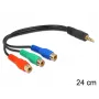 Audiokabel DeLOCK 62499 0,24 m 3,5 mm naar 3 x RCA zwart