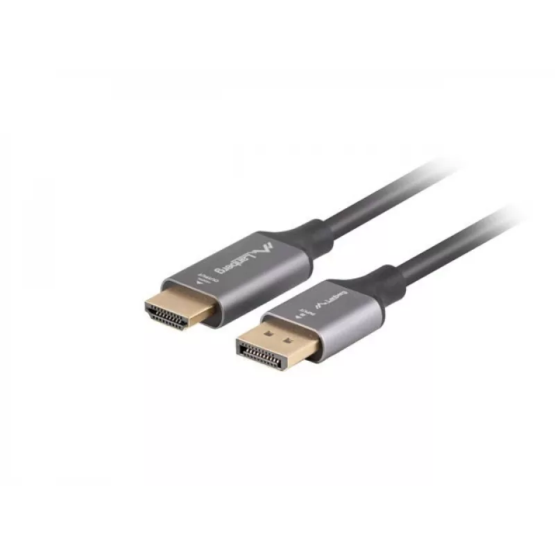 Displayport(M)-HDMI(M) kabel 1 m 4K zwart en zilver