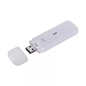 USB-mobielmodem ZTE MF833N, draagbare USB-formfactor, 4G LTE-FDD/TDD tot 150 Mbit/s, HSUPA/2G-ondersteuning, microSD-slot, wit
