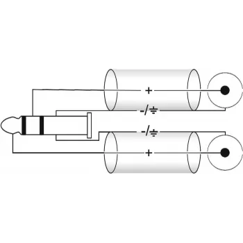 Adapterkabel Omnitronic 3,5 mm jackplug naar 2x cinch, 90°-stekker, 0,5 m