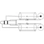 Adapterkabel Omnitronic 3,5 mm jackplug naar 2x cinch, 90°-stekker, 0,5 m