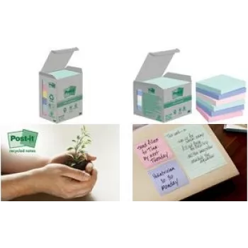 Post-it Recycling Notes Rainbow zelfklevende notities standaard kleurig gesorteerd 6 blokken (7100259123)