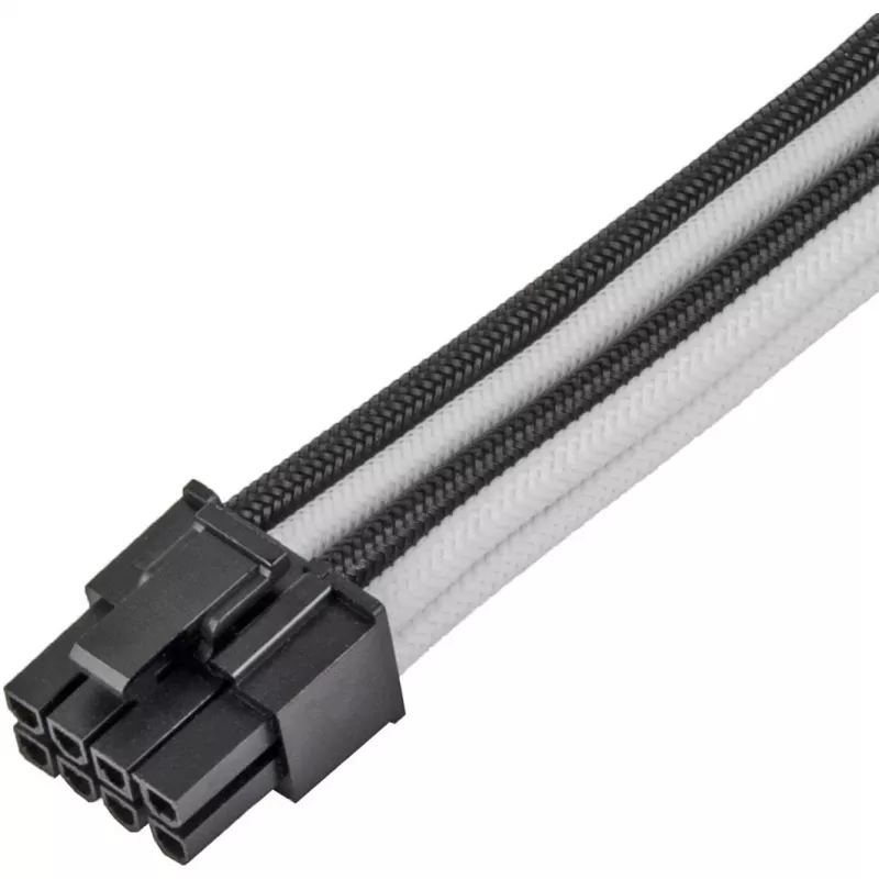 Stroomverlengkabel SILVERSTONE PP07E 8-pin PCIe 30 cm (zwart/wit)