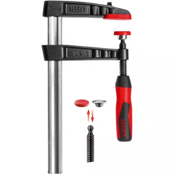 Bessey originele gietijzeren schroefklem TG met 2-componenten kunststofgreep - schroefklem - ijzer - kunststof - 25 cm
