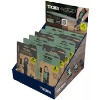 TROIKA Mini Tool Display CD156 — set met 12 mini-multitools