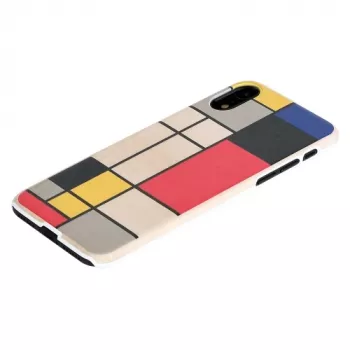 Smartphonehoesje man and wood voor iPhone XR – houten achterkant, witte rand