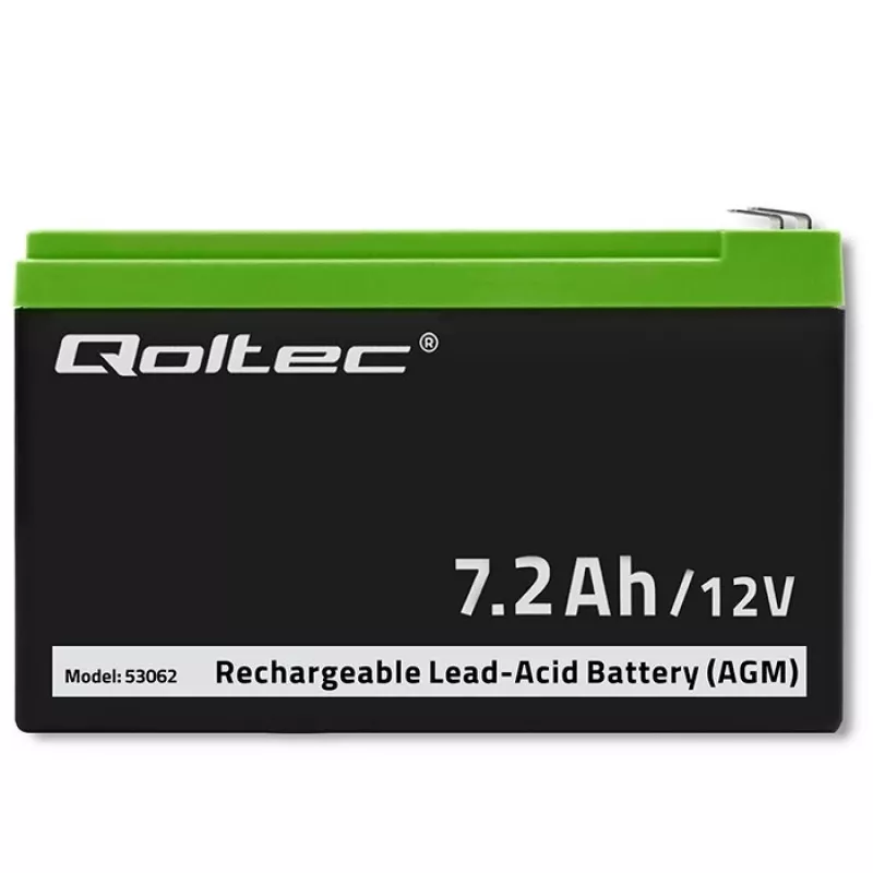 Qoltec 53062 AGM-accu | 12V | 7,2 Ah | max 108A