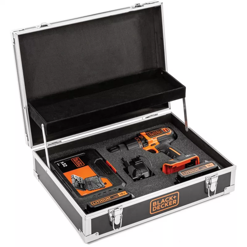 Boormachine Black & Decker BDCHD18B2FC-QW 18V Lithium-Ionen 2 batterijen