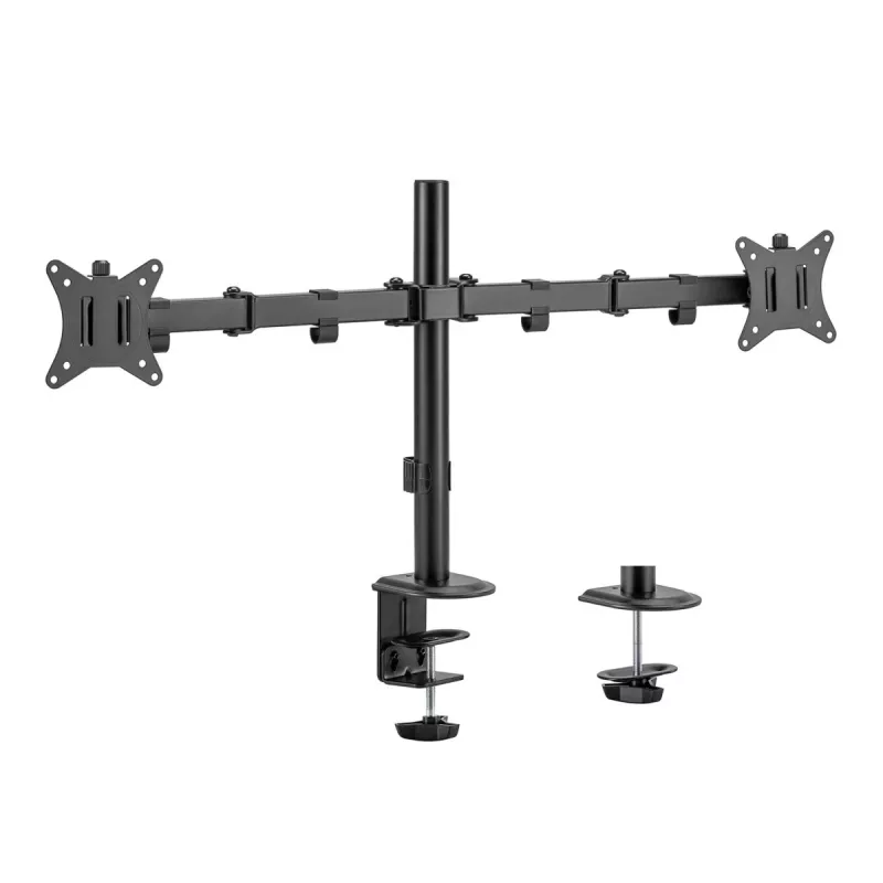 Maclean tafelhouder voor 2 monitoren, VESA 75x75 en 100x100, 17-32, 2x 9kg, MC-754N