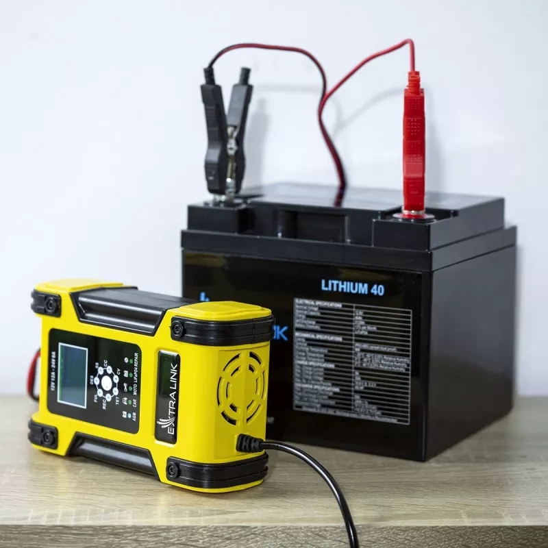 Extralink Shango slimme acculader | gelijkrichter | 100 - 240VAC, 12V 12A, 24V 6A