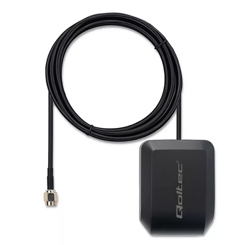 GPS/GLONASS-antenne QOLTEC model 57055 met magneetvoet, 28 dB versterking