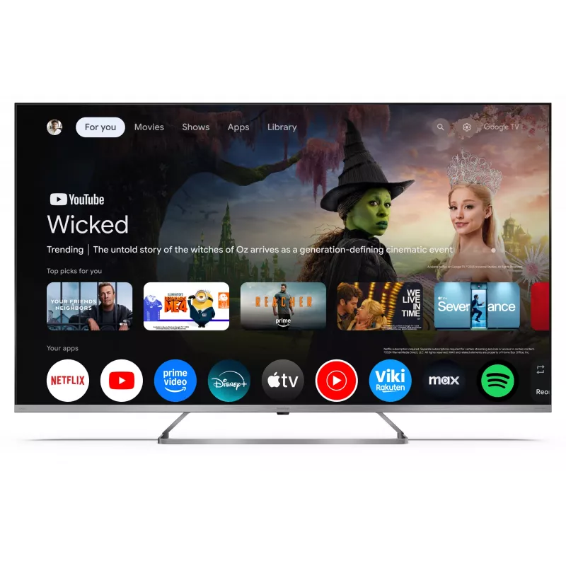 Sharp 4K QLED MiniLED tv | 50JP7265E | 50 | Smart tv | Google TV | UHD | zilver