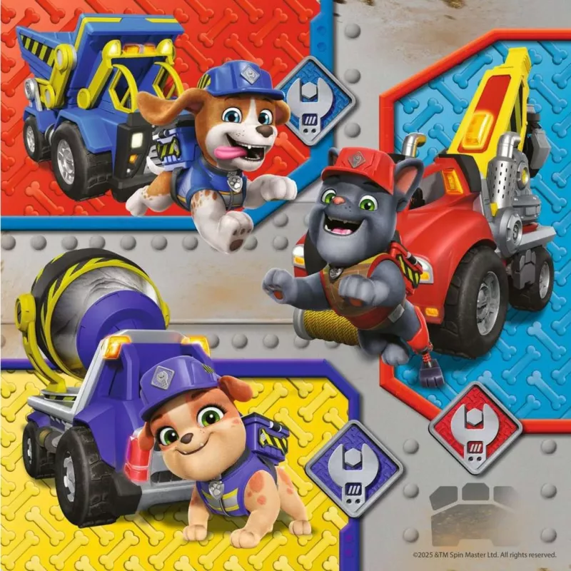 Kinderpuzzelset Ravensburger Rubble & Crew werkmachines — 3 puzzels × 49 stukjes