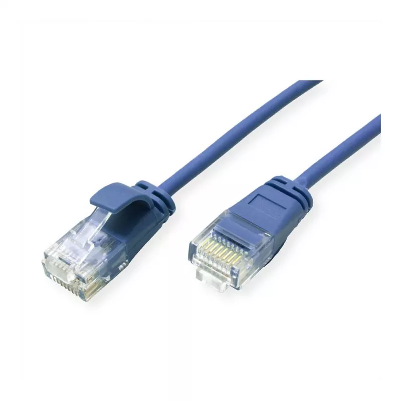 ROLINE GREEN UTP-patchkabel Cat.6A (klasse EA), LSOH, slank, blauw, 1 m