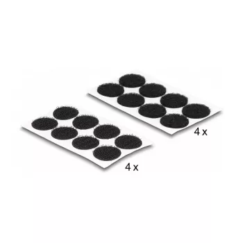 Montagepad DeLOCK 19088 klittenbandstippen rond 64 stuks zwart