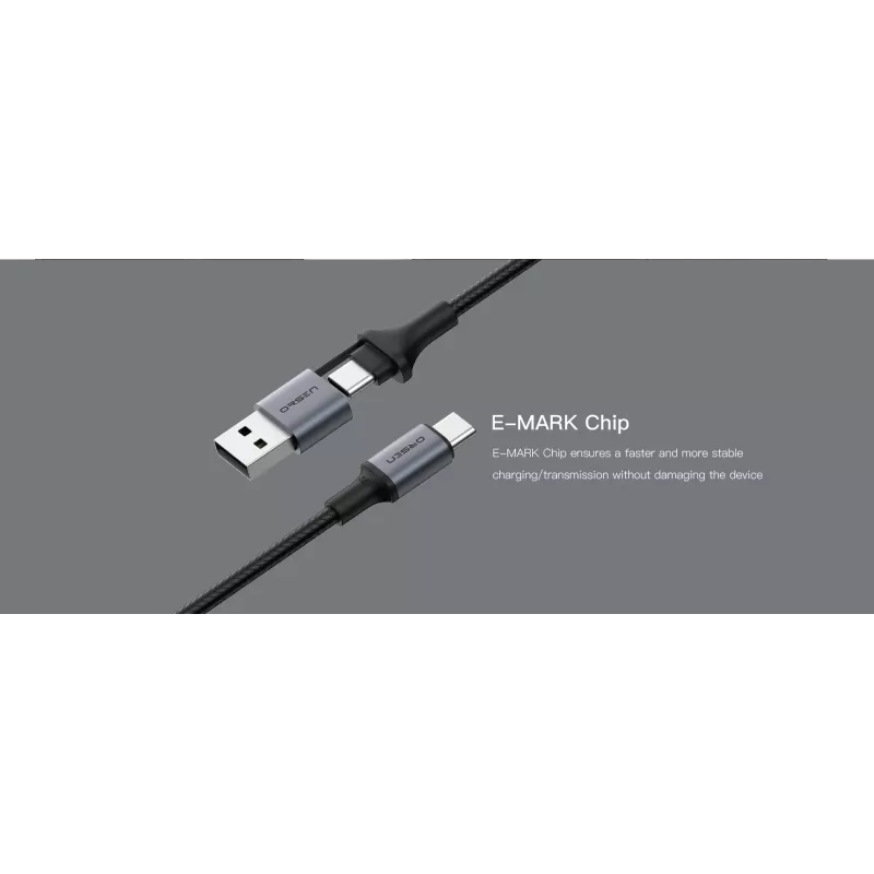 USB Type-C 2-in-1-kabel Orsen S8, 5A, 1,5 m (snelladen/data)