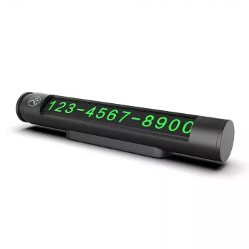 Tijdelijke parkeerkaart Tellur TLL171251 – metallic-zwart, toont twee telefoonnummers