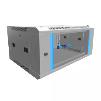 Wandmontage rack 4U 600x450 grijs - Extralink