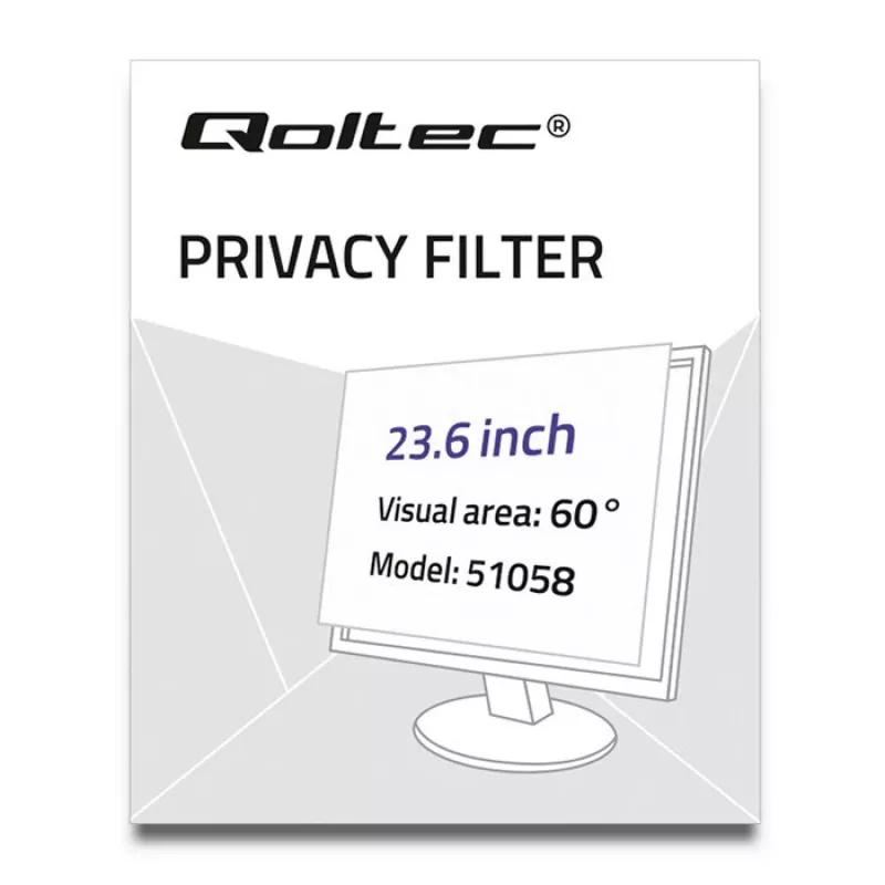 Beeldscherm-privacyfilter Qoltec 51058 59,9 cm (23,6 inch) monitor