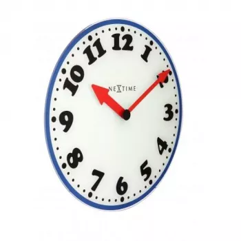 NeXtime wandklok 8151 Boy, Ø43 cm, wit/blauw/zwart/rood