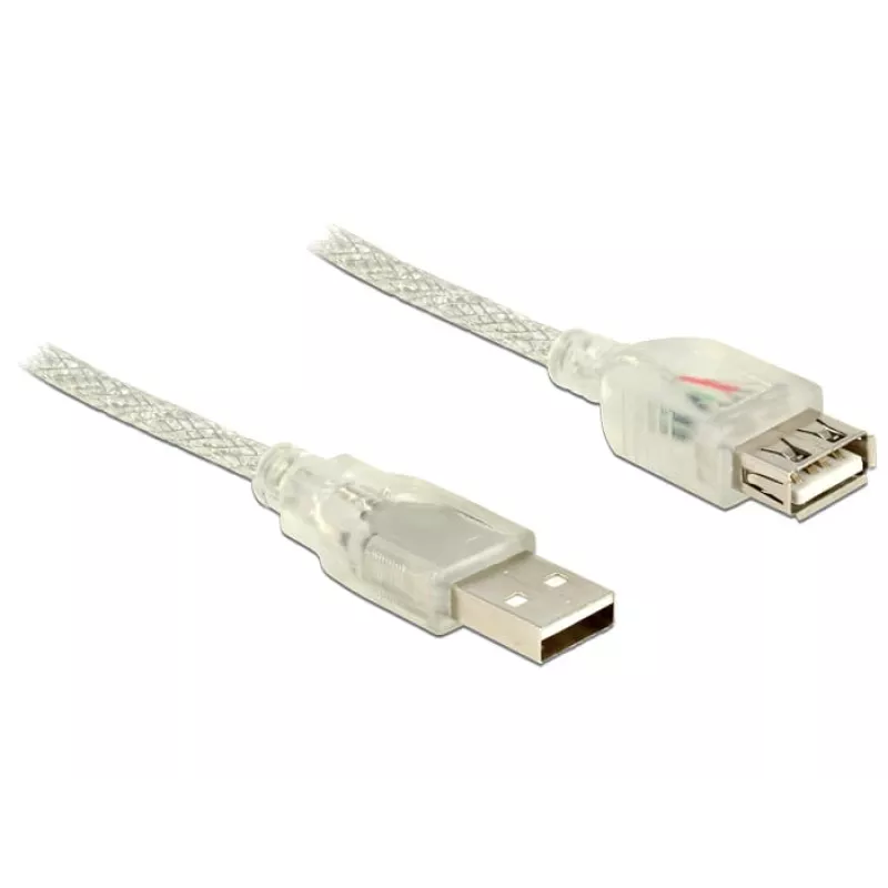 USB-kabel DeLOCK 83881 USB 2.0 1 m USB A transparant