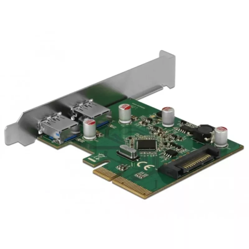 Delock PCI Express x4 kaart naar 2 x externe USB 3.1 Gen 2 Type-A aansluiting (90298)