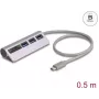 DELOCK USB-hub 3‑poorts 5 Gbit/s met SD- & microSD-kaartlezer en USB‑C-aansluiting