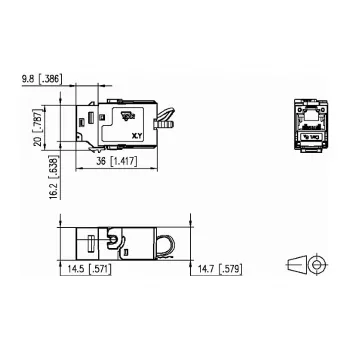 METZ CONNECT BTR C6Amodul K 180° - modulaire aansluitunit - RJ-45 (130B21-E)