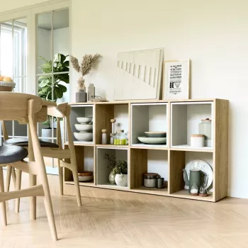 Boekenkast topper MALAX 2X4 SONOMA, Sonoma-eiken, 8 legplanken, 1470×300×750 mm