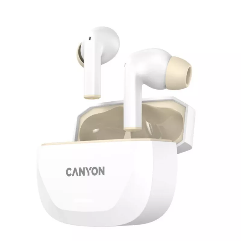 Hoofdtelefoon CANYON HEXAGON 7 TWS ANC+ENC Draadloos opladen Wit Beige