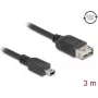 USB-kabel DeLOCK 81526 3m Mini-USB B USB A zwart USB 2.0