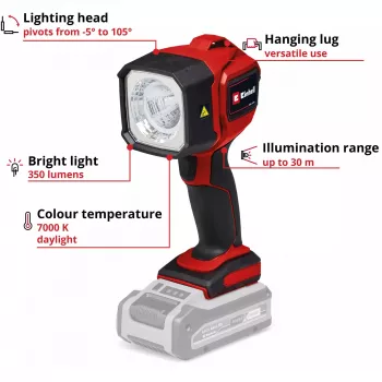Power X-Change acculamp TC-CL 18/350 Li - Solo, 18 volt, LED-lamp zonder accu en oplader