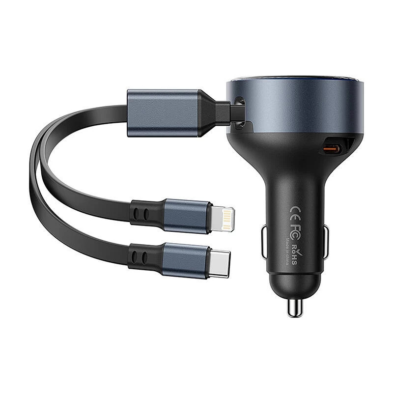 Auto-oplader Vention FFOB0 30W met USB-C-naar-Lightning-kabel, 30 W vermogen voor iPhone-opladen