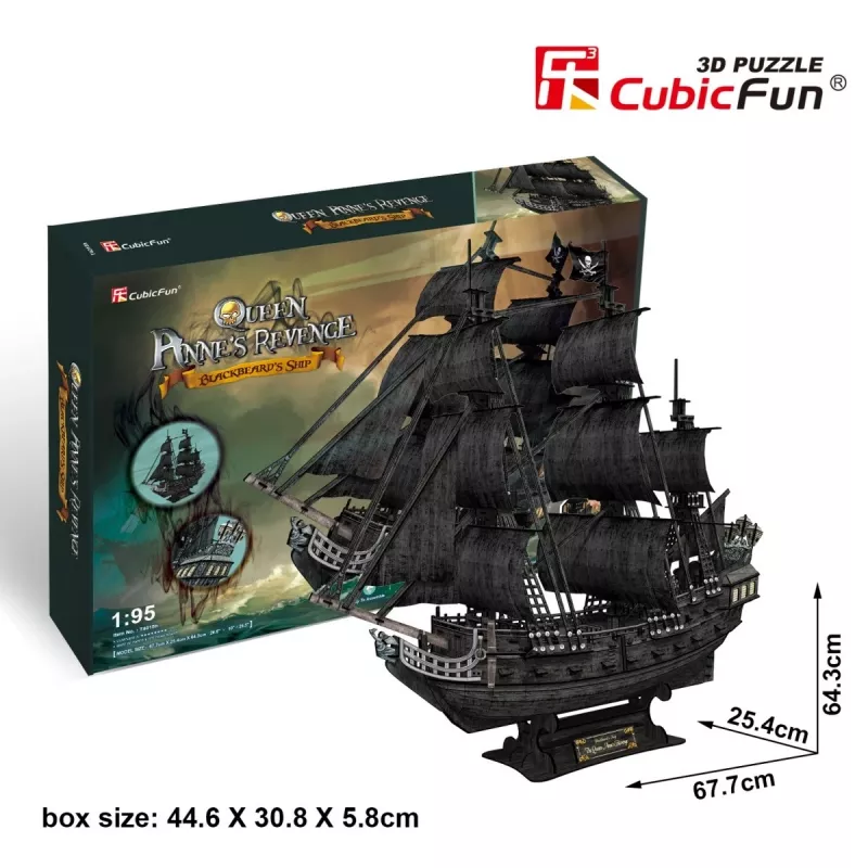 PUZZEL 3D grote set piratenschepen Queen Revenge