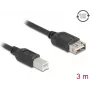 USB-kabel DELOCK 81532 — USB 2.0, USB A naar USB B, 3 m, zwart
