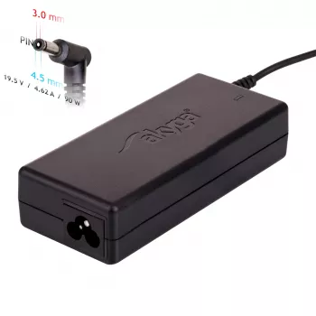 Akyga AK-ND-53 notebookvoeding 19,5 V / 4,62 A, 90 W, 4,5 x 3,0 mm stekker met pin, voor Dell