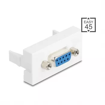Wandgemonteerde VGA-aansluitdoos DELOCK 81556, bus-naar-bus, wit, ABS, 45×22,5×17,4 mm